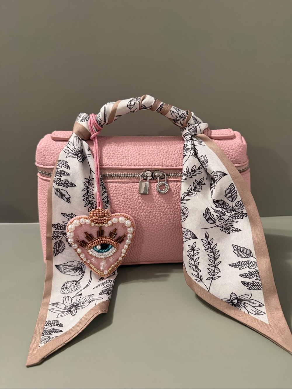 Pink Structured “Lana” Top-Handle Bag